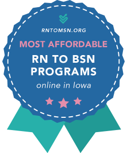 Rankings Badge for Iowa's Most Affordable RN to BSN Programs of 2021