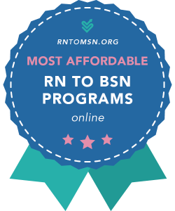 Award Badge for the Most Affordable RN to BSN Online Programs