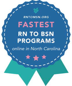 Rankings Badge for North Carolina's Fastest RN to BSN Programs of 2021